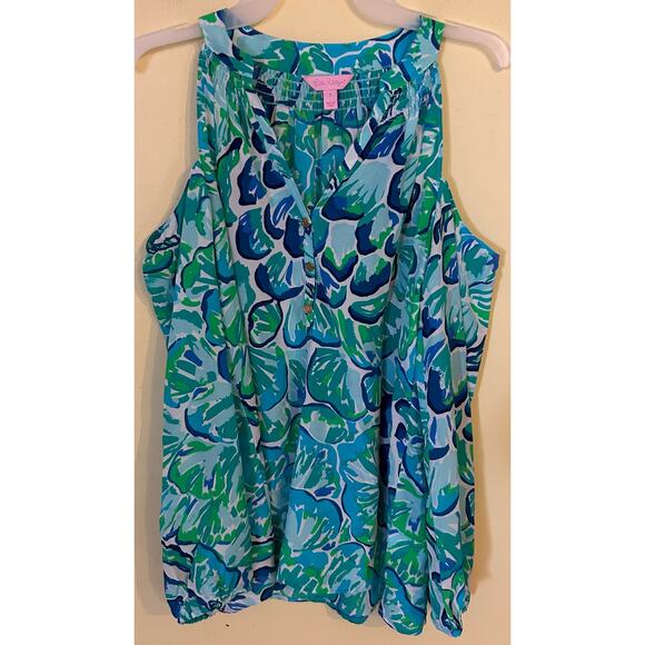 Lilly Pulitzer Achelle swing cold shoulder long sleeve blouse size small - Picture 1 of 5